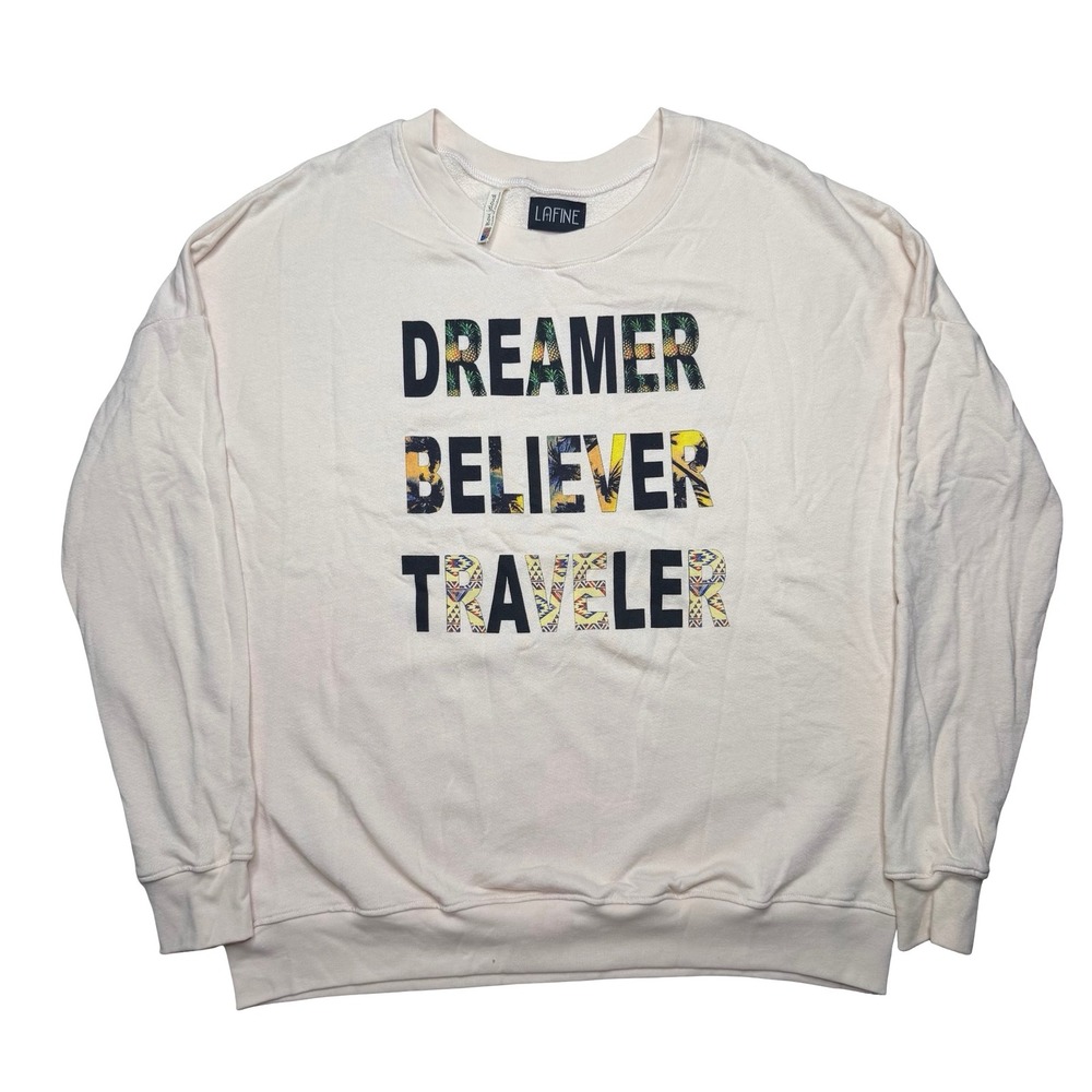 Y2K 2000s LA Fine x Dreamer Believer Traveler women's sweatshirt sweater
